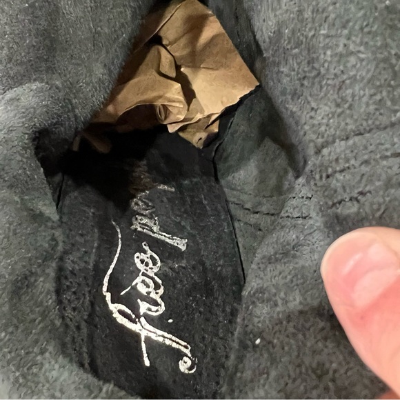 Free People Seven Wonders Leather Ankle Boots Open Toe Booties / Dark Charcoal - Picture 10 of 13